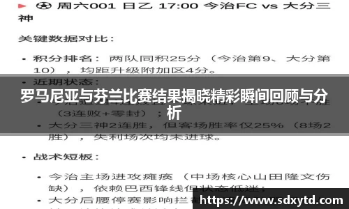 罗马尼亚与芬兰比赛结果揭晓精彩瞬间回顾与分析